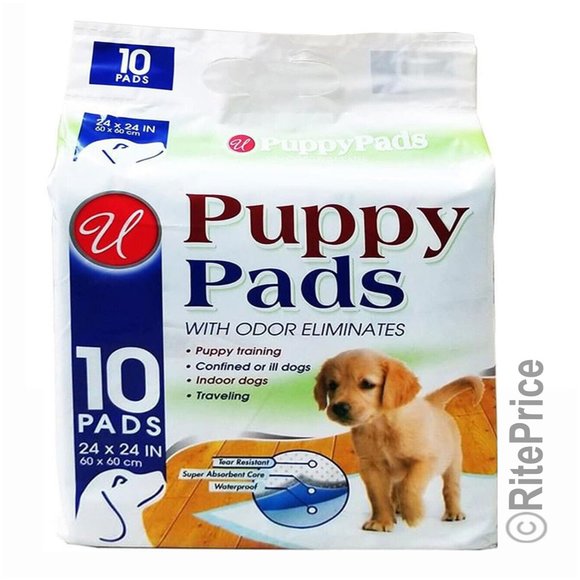 10 PCS (1 Pack) PUPPY PADS PET TRAINING PADS 23.5" x 23.5" With Odor Eliminates - Picture 2 of 7